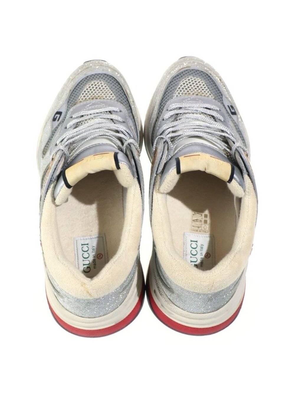 Gucci Ultraspace Low Cut Sneakers Shoes Silver - Picture 4 of 6